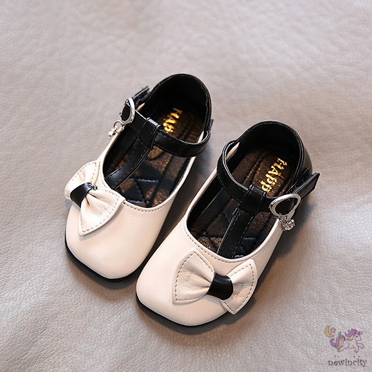 Giày búp bê đính nơ mềm chống trượt cho bé gái