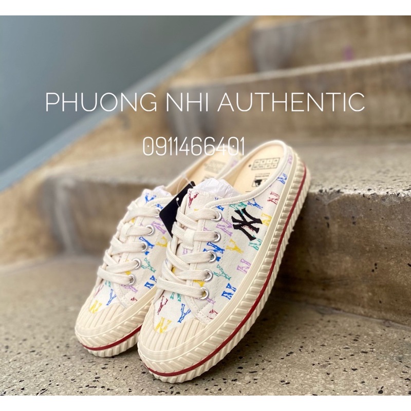 Giày MLB Mule Monogram rainbow chính hãng full tag