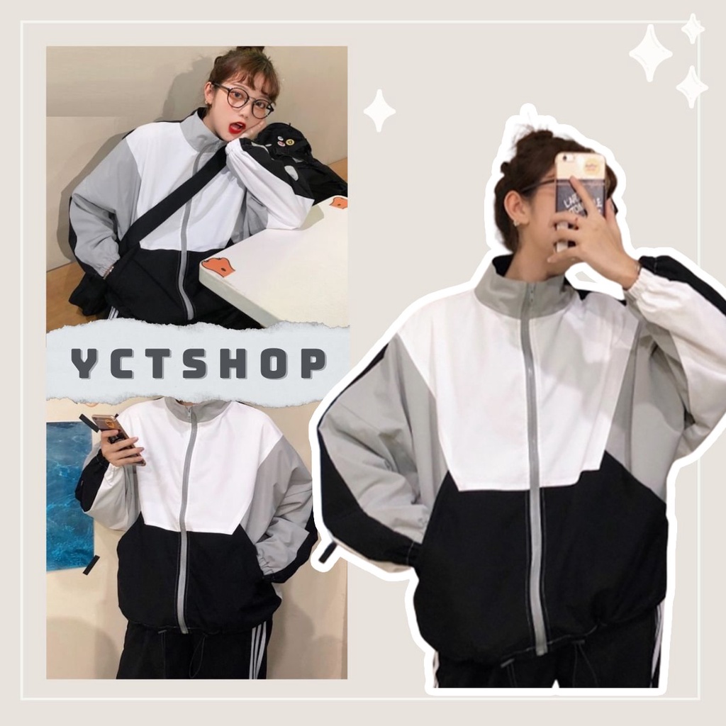 Áo khoác gió đôi nam nữ 2 lớp chất liệu dù cao cấp cổ đứng unisex form rộng đi mưa,cản gió,chống nắng YCTSHOP