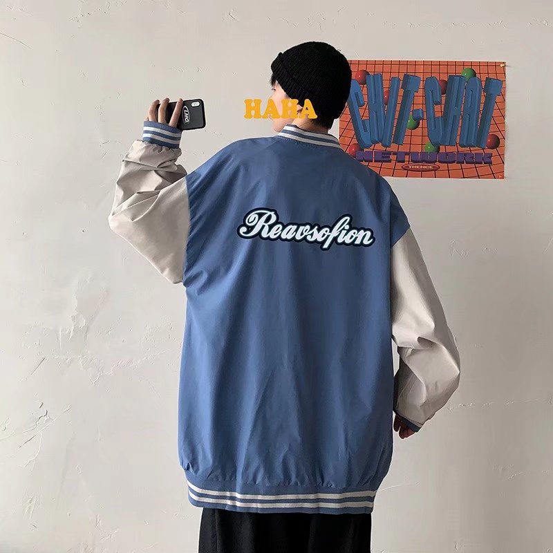 Áo khoác bóng chày dáng rộng phong cách hip hop đường phố cá tính cho nam