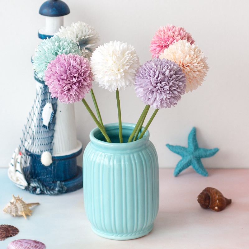 Bó Hoa Bồ Công Anh Đầu Đơn Bằng Vải Lụa Và Nhựa 29cm Trang Trí Nhà Cửa DIY