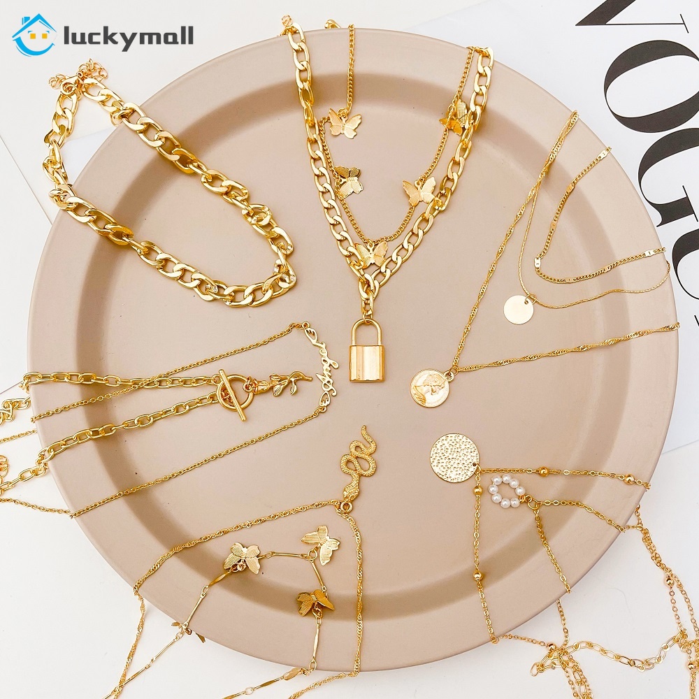 Dây chuyền nhiều lớp phong cách cổ điển nhiều kiểu dáng thời trang cho nữ