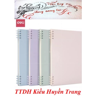 Sổ tay ghi chép Deli - giấy kẻ ngang gáy lò xo 80 trang A5/B5