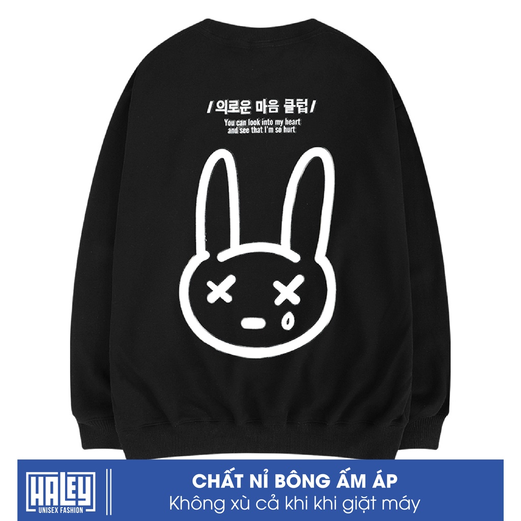 Áo Sweater Nam Nữ mã HD221 HALEY unisex HALEY RABBIT Việt Nam phong cách Hàn Quốc cá tính, Chất nỉ bông đẹp