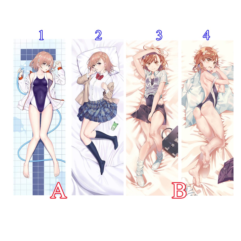 Gối ôm dài anime mikoto misaka có ruột bông  1mx40cm tặng 1 huy hiệu hoặc 1 poster