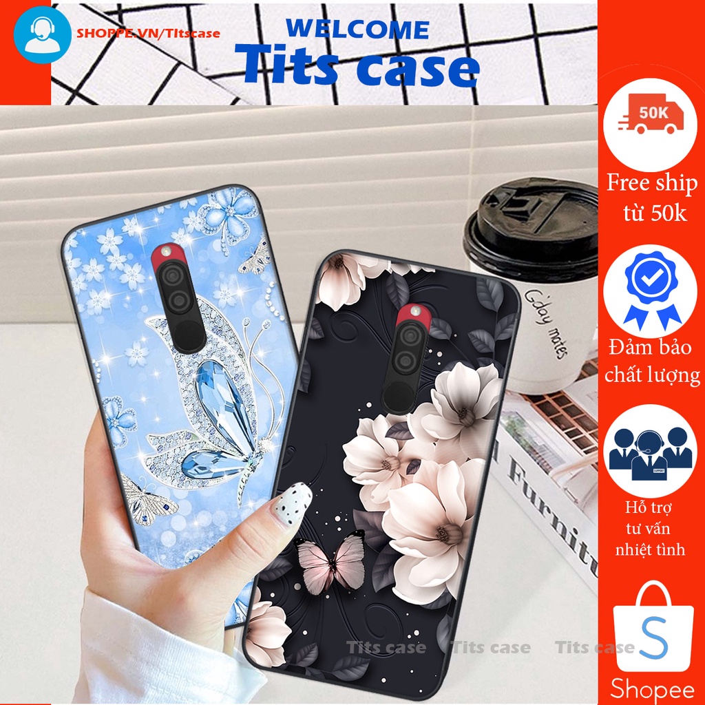 Ốp lưng  Xiaomi REDMI 8 in hình thiên nga,hoa may mắn, đặc sắc ĐỘC - LẠ - BỀN