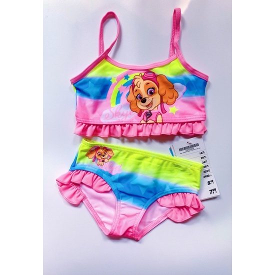 Bikini/ bơi 2 mảnh bé gái Skye chó cứu hộ hồng phối màu siêu đẹp hàng xk 2021