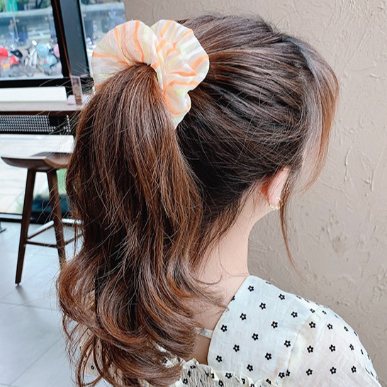 Scrunchies Cột Tóc Vải Dù Mịn Màu Tươi Colorful Candy Lolipop Cute Hot Trend