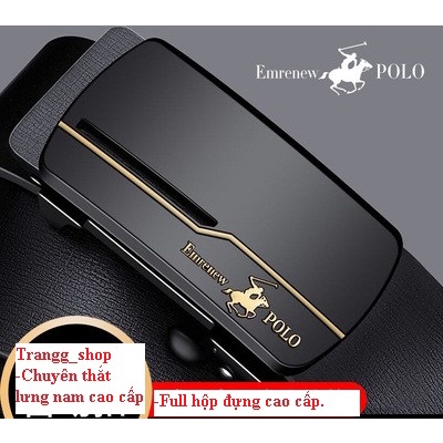 Thắt Lưng Nam Da Bò Cao Cấp Emrenew Polo 2 Lớp Full Hộp Đựng Mặt Khóa Hợp Kim