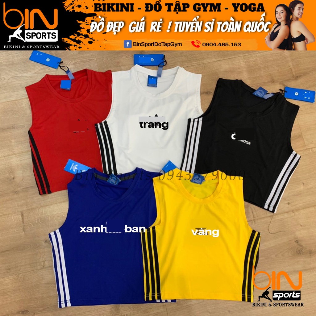 Aó Tập Gym Nữ, Aó croptop tập yoga, gym, aerobic thể thao Bin Sports A026 v2