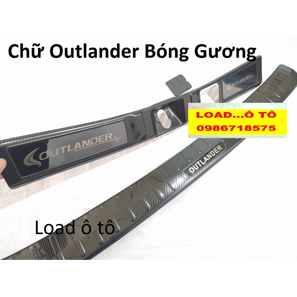 Ốp Bậc Cửa, Nẹp Bước Chân, Cốp Sau Xe Mitsubishi Outlander 2023-2018 Form Cũ Vân Carbon Cao Cấp