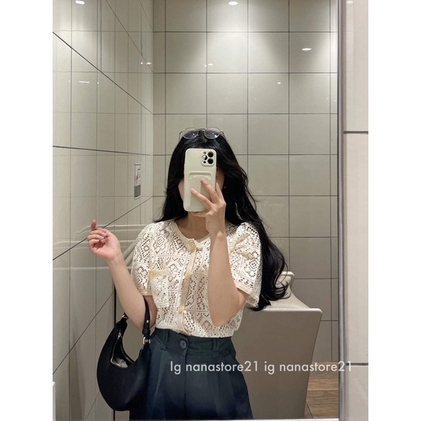 Áo sơ mi ren hoa Nana21 Nanastore21