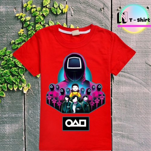 Áo thun trẻ em in hình Trò Chơi Con Mực SQUID GAME, Áo cotton xịn mặc mát thoải mái NTShirt 13