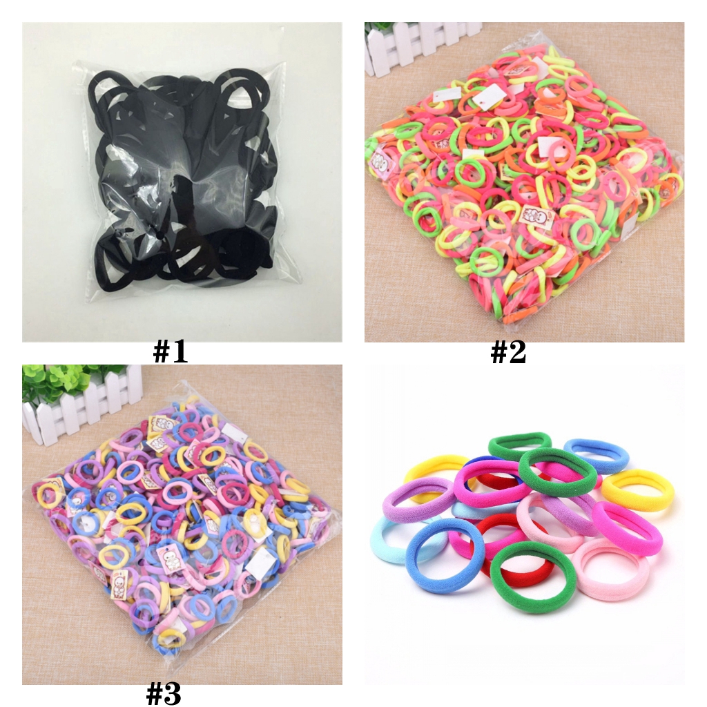 Set 50 Dây Cột Tóc Co Giãn Nhiều Màu Sắc Cho Nữ