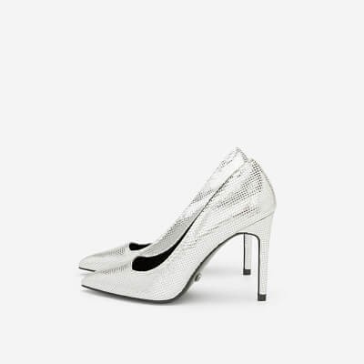 Vascara Giày Cao Gót Kim Tuyến Metallic - BMN 0360 - Màu Bạc
