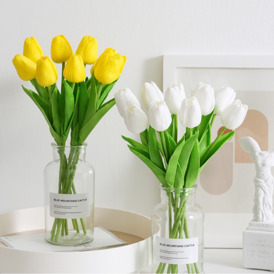 Hoa tulip nhân tạo TODOCO đẹp để phòng khách, bàn thờ trang trí nhà cửa decor cắm bình bông nhựa bàn đám cưới cao cấp