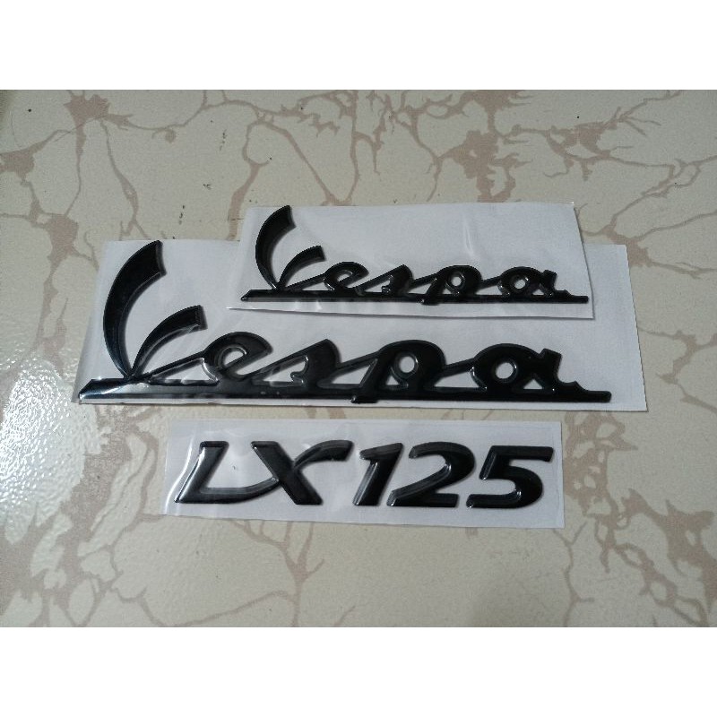 Bộ tem nổi Vespa LX 125 màu đen New