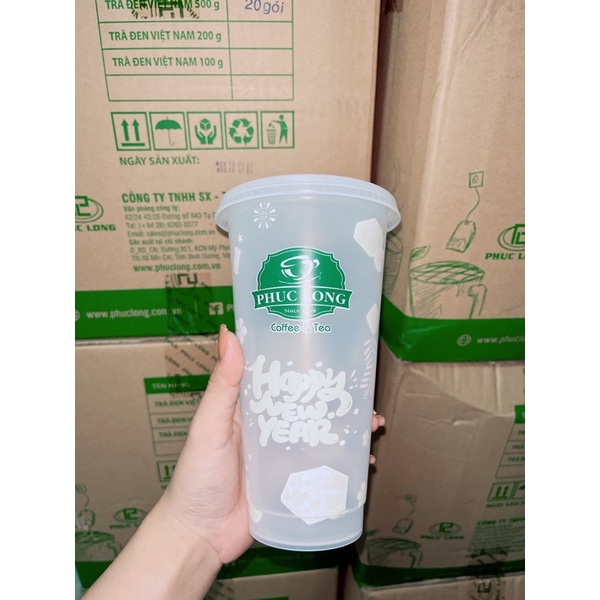 Ly đổi màu Phúc Long phiên bản giới hạn 710ml kèm ống hút nhựa