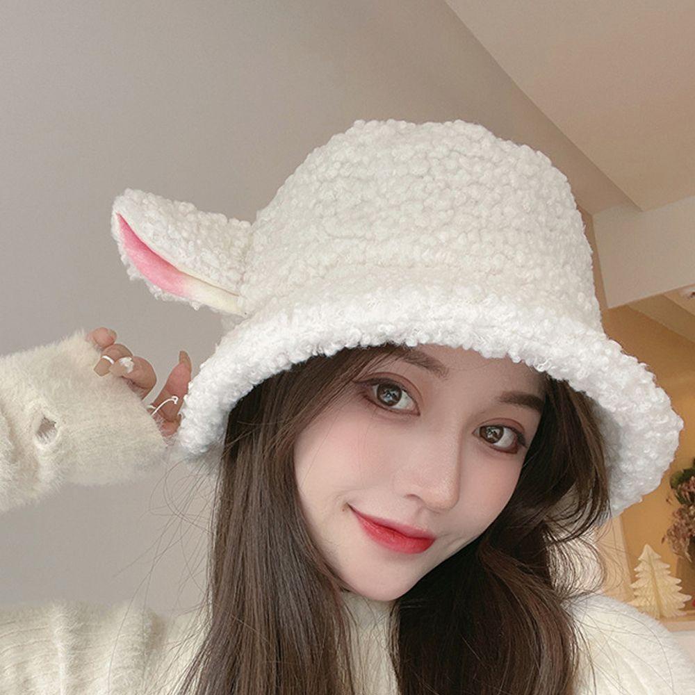 Nón Bucket Che Nắng Hình Tai Cừu Dễ Thương Cho Nữ