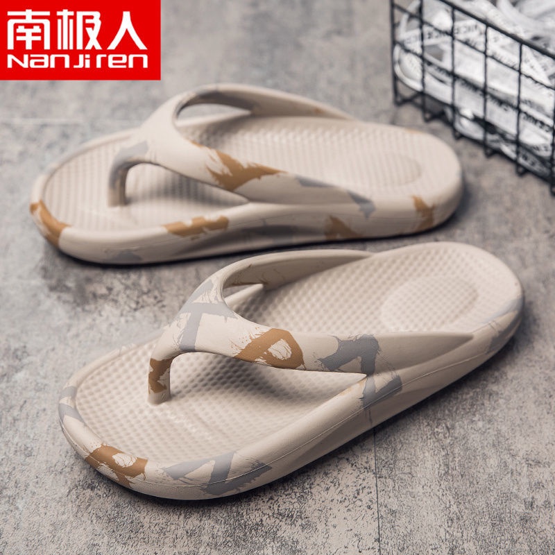 Dép Xỏ Ngón Đi Biển Đế Dày Bằng Nhựa Co Giãn Tốt In Họa Tiết Độc Đáo Thời Trang Cho Cặp Đôi