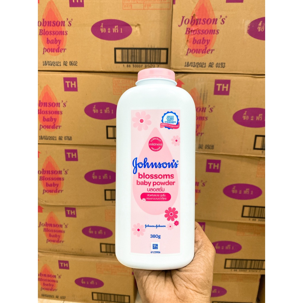 (Thái Lan 380g) Phấn thơm Blossom Baby Power Johnson's màu hồng mẫu mới