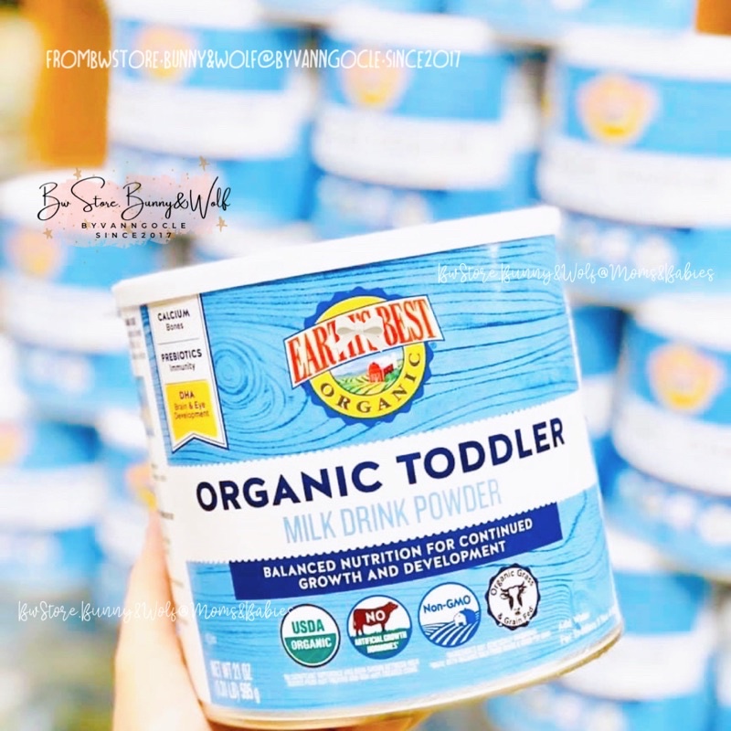 Sữa Earth's Best Organic Toddler Mỹ - Hộp Xanh 595gr