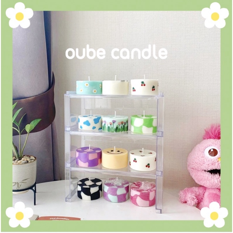Nến Thơm Handmade Hình Bánh Sinh Nhật Vẽ Tay Kích Thước 6.5x4cm Mẫu Tự Chọn | Oube Candle NT15