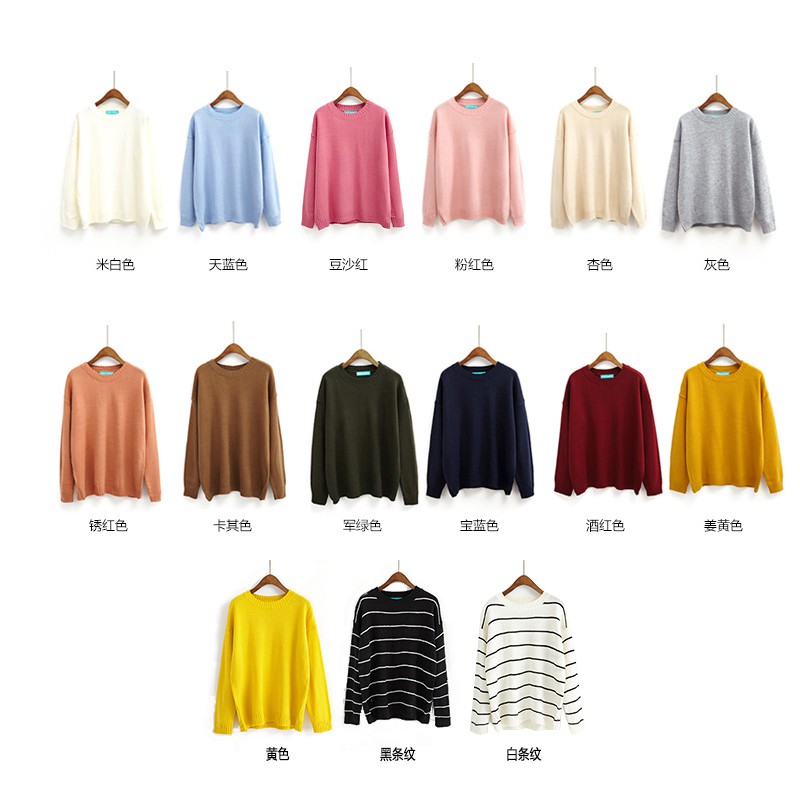 Áo Len Cổ Tròn Màu Trơn 20631 | BigBuy360 - bigbuy360.vn