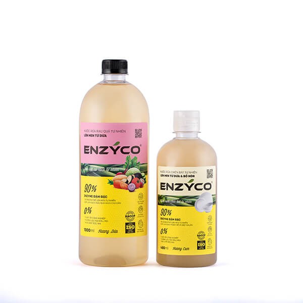 Combo Nước Ngâm Rau Củ Và Nước Rửa Chén Sinh Học ENZYCO An Toàn Không Hóa Chất Dishwashing liquid