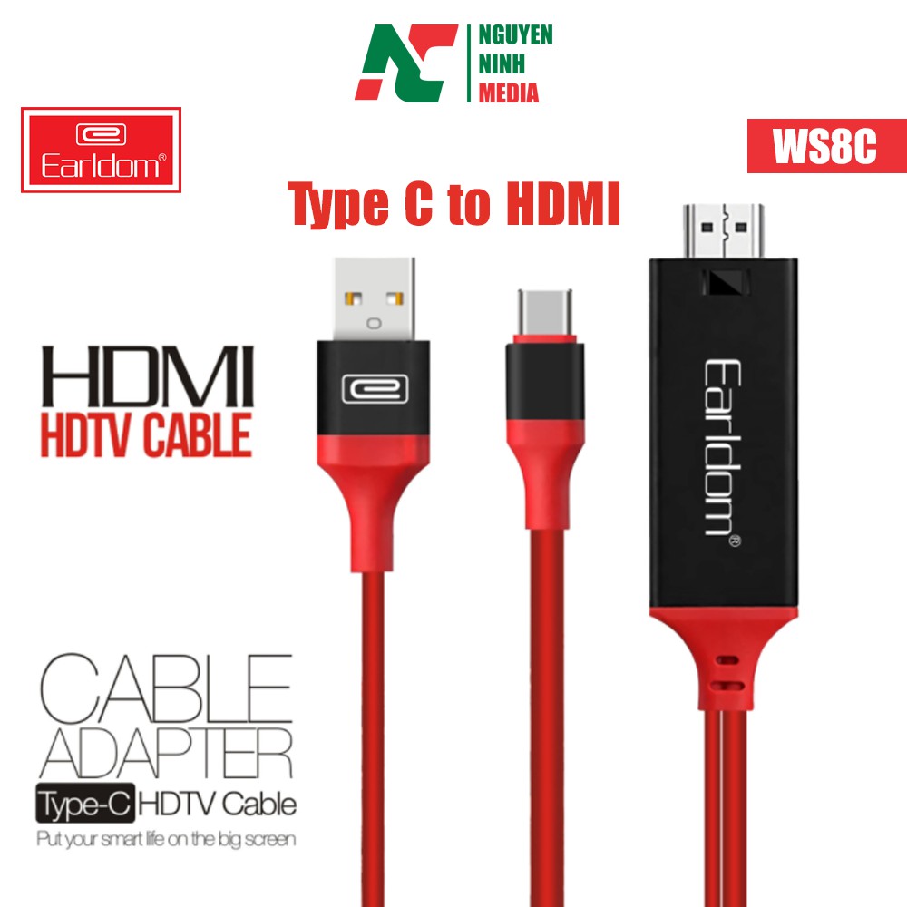 (BH Chính Hãng 99 Năm) Cáp HDMI chân Type-C Earldom WS8C