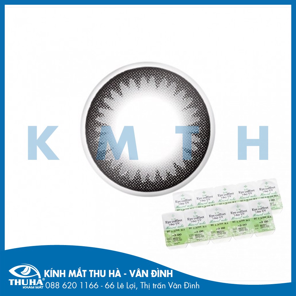 Kính Áp Tròng 1 Ngày SEED màu ĐEN có độ cận (Lens Eye Coffret 1 Day UV NATURAL MAKE) (01 Mắt) (CHÍNH HÃNG)