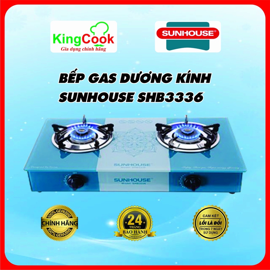 Bếp gas dương mặt kính Sunhouse SHB3336