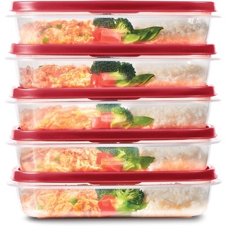 Bộ 5 hộp đựng thực phẩm nhựa nguyên sinh cao cấp Rubbermaid USA size 1.3L