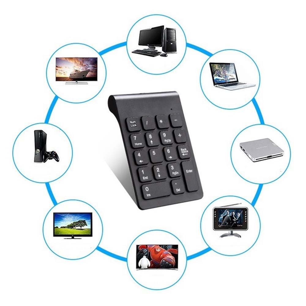 Bàn Phím Số Kết Nối Không Dây/ Có Dây Thiết Kế Nhỏ Gọn Có 18 Phím 2.4g Tuỳ Chọn