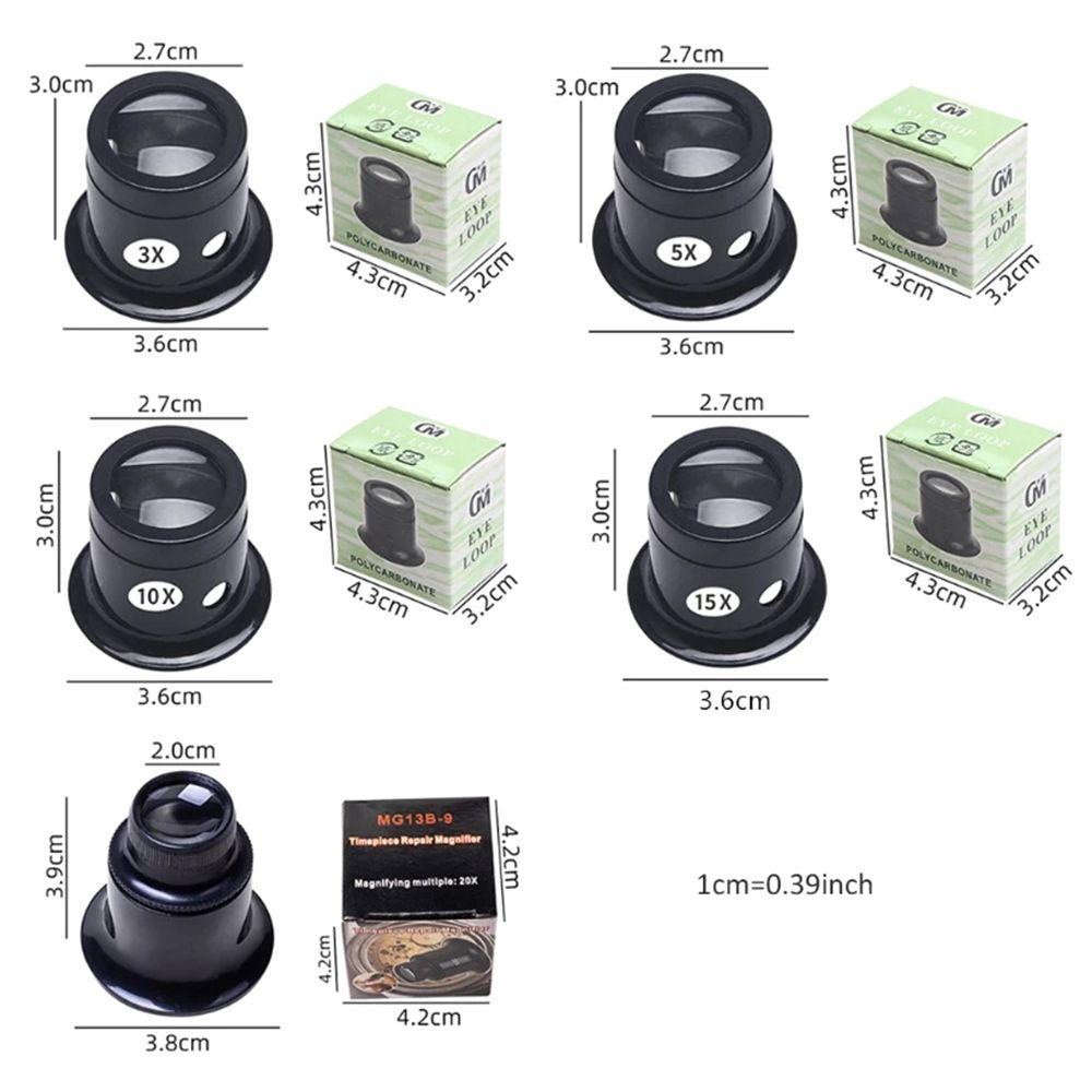 Kính Lúp 3X 5X 10X 15X 20X Chuyên Dụng Cho Thợ Làm Đồng Hồ