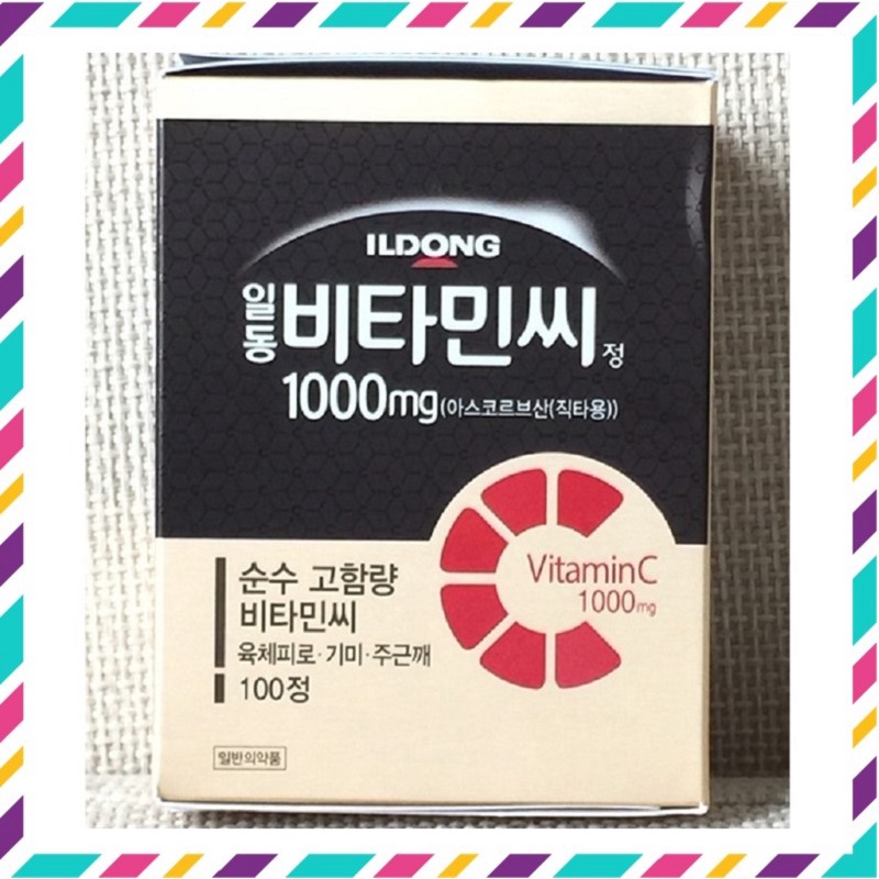 Vitamin C ILdong Hàn Quốc, Hộp 100 Viên, Giúp Nâng Cao Sức Đề Kháng, Đẹp Da, Ngừa Lão Hóa