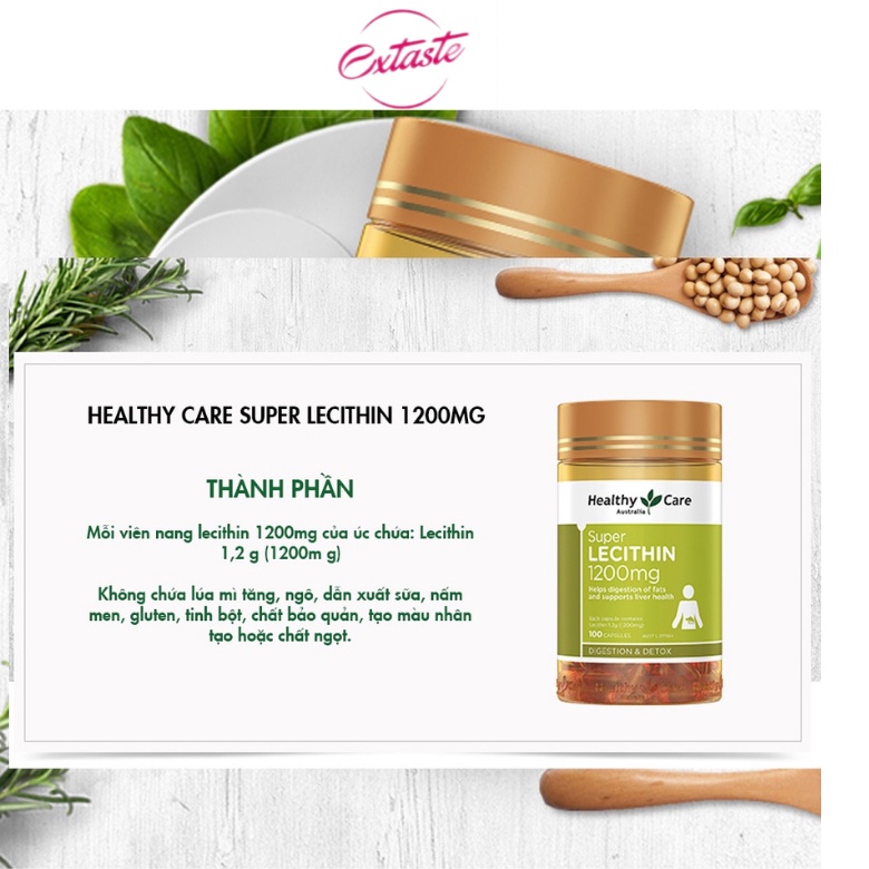 Mầm đậu nành Healthy Care Super Lecithin 1200mg 100Viên và Tinh dầu anh Thảo Primrose Blackmores 190 Viên Extaste