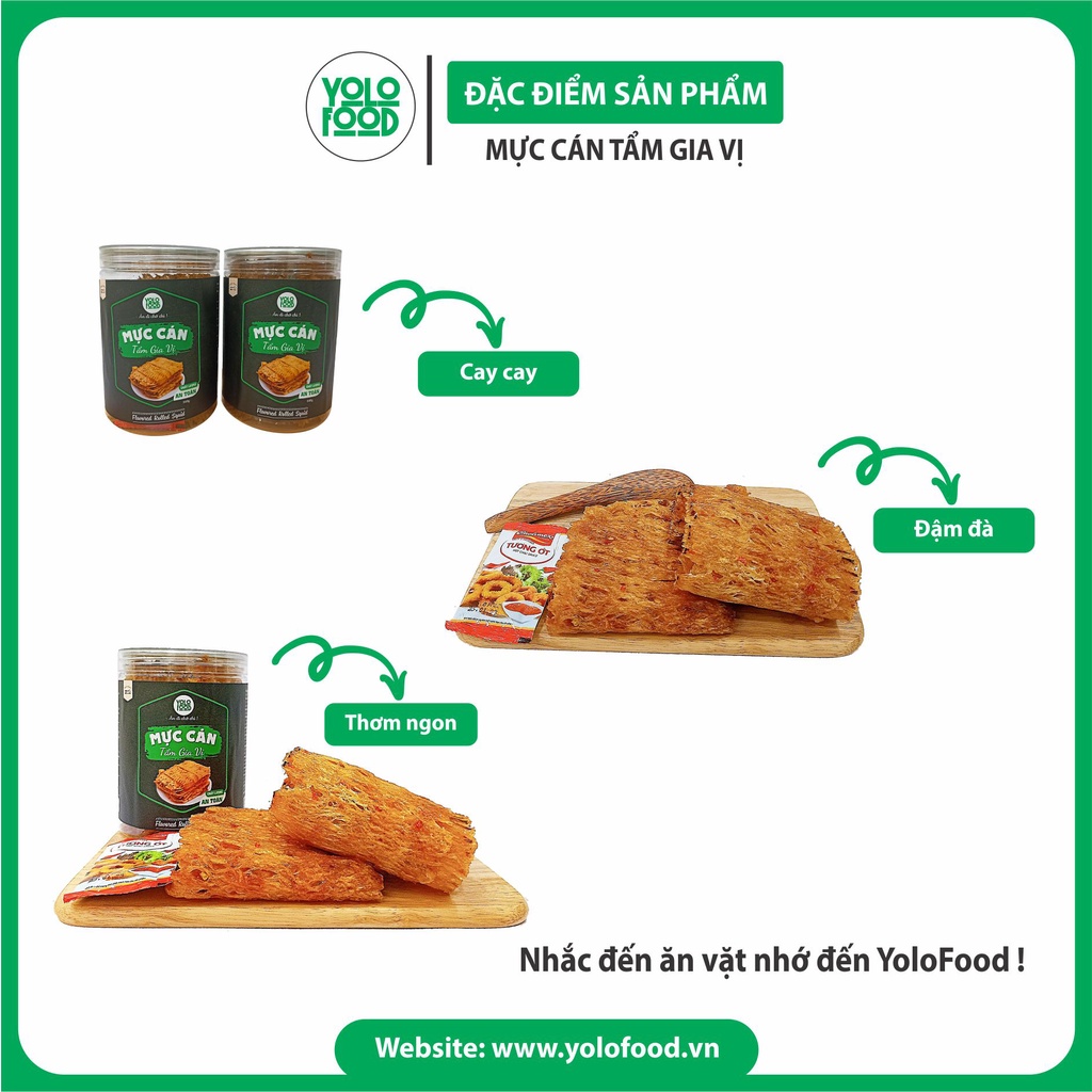Mực cán tẩm gia vị 150g YOLO FOOD  đồ ăn vặt ,đóng hộp ,ngon, chất lượng, atvstp
