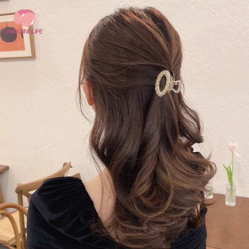 Kẹp Tóc Hợp Kim Hình Nơ / Cá Mập Đính Đá Thời Trang Hàn Quốc