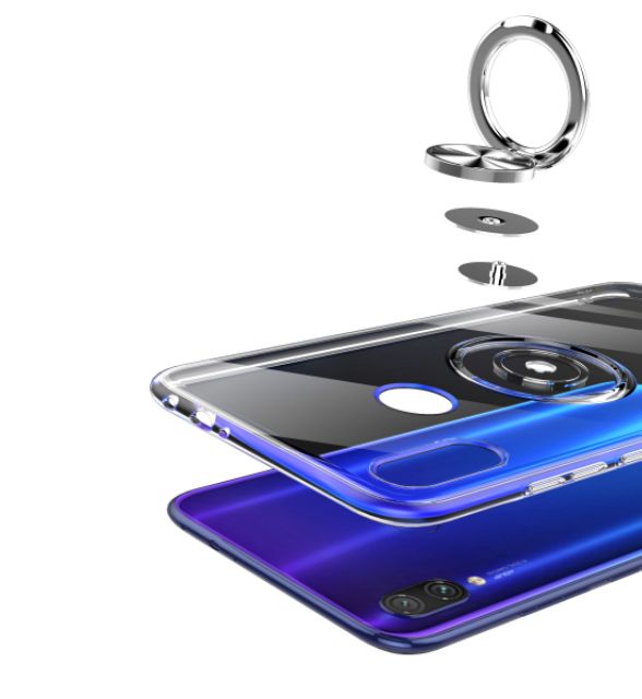 Ốp lưng Redmi Note 7 / 7 Pro dẻo trong giá đỡ kiêm nhẫn ô tô chống sốc chống ố cao cấp