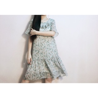 Đầm suông voan hoa bèo đuôi cá