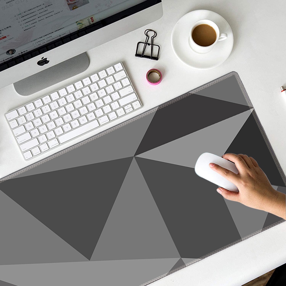 Miếng lót chuột chơi game hình đa giác màu xám