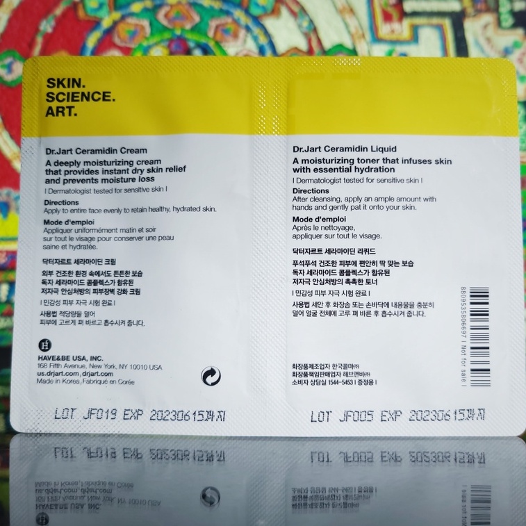 Dr.Jart+ Ceramidin toner / kem cấp ẩm 1ml