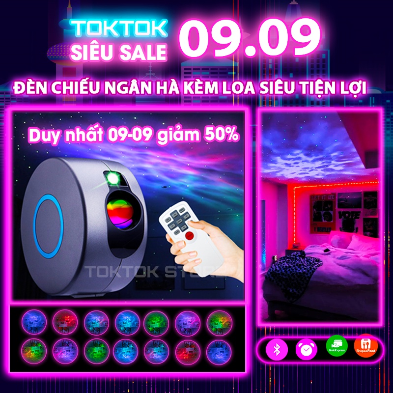 Đèn Ngân Hà Galaxy, Đèn Chiếu Bầu Trời Dạng Sao Và Mây Chuyển Động Xoay Trang Trí Nhà Cửa Siêu Bắt Mắt TOKTOK
