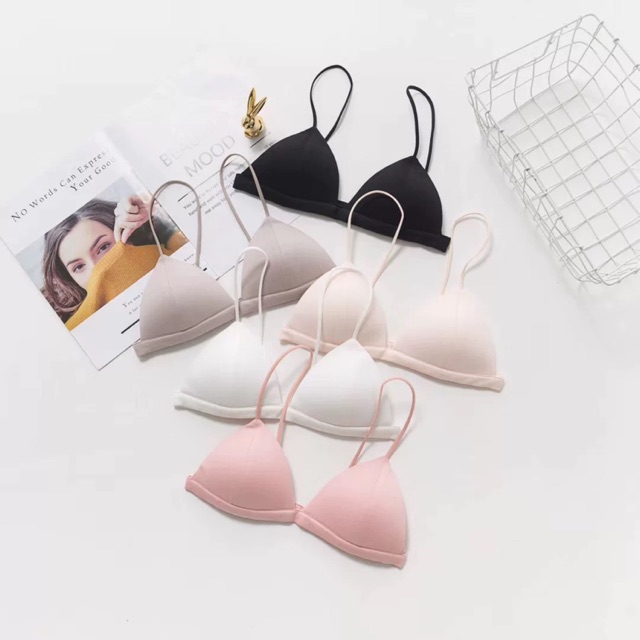 Áo Lót Bralette Cotton Mịn Dây Mảnh Chun Sau Lưng B241