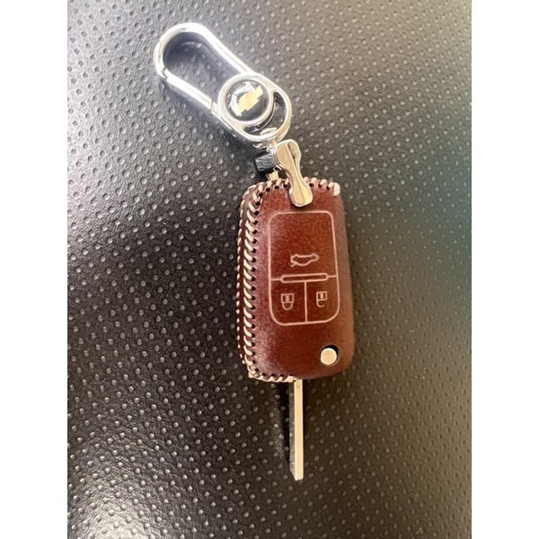 Bao da Bảo Vệ Chìa Khóa Xe Chevrolet Cruze, Colorado da thật khâu tay,bọc chìa khoá