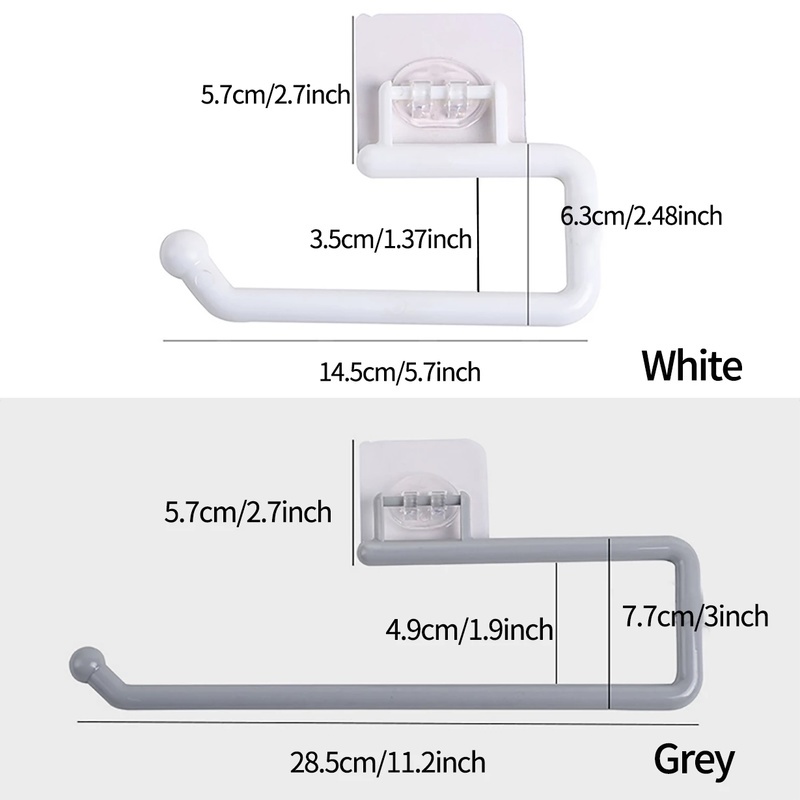1 Giá Đỡ Cuộn Giấy Vệ Sinh Tự Dính Gắn Cửa Nhà Tắm/Nhà Bếp