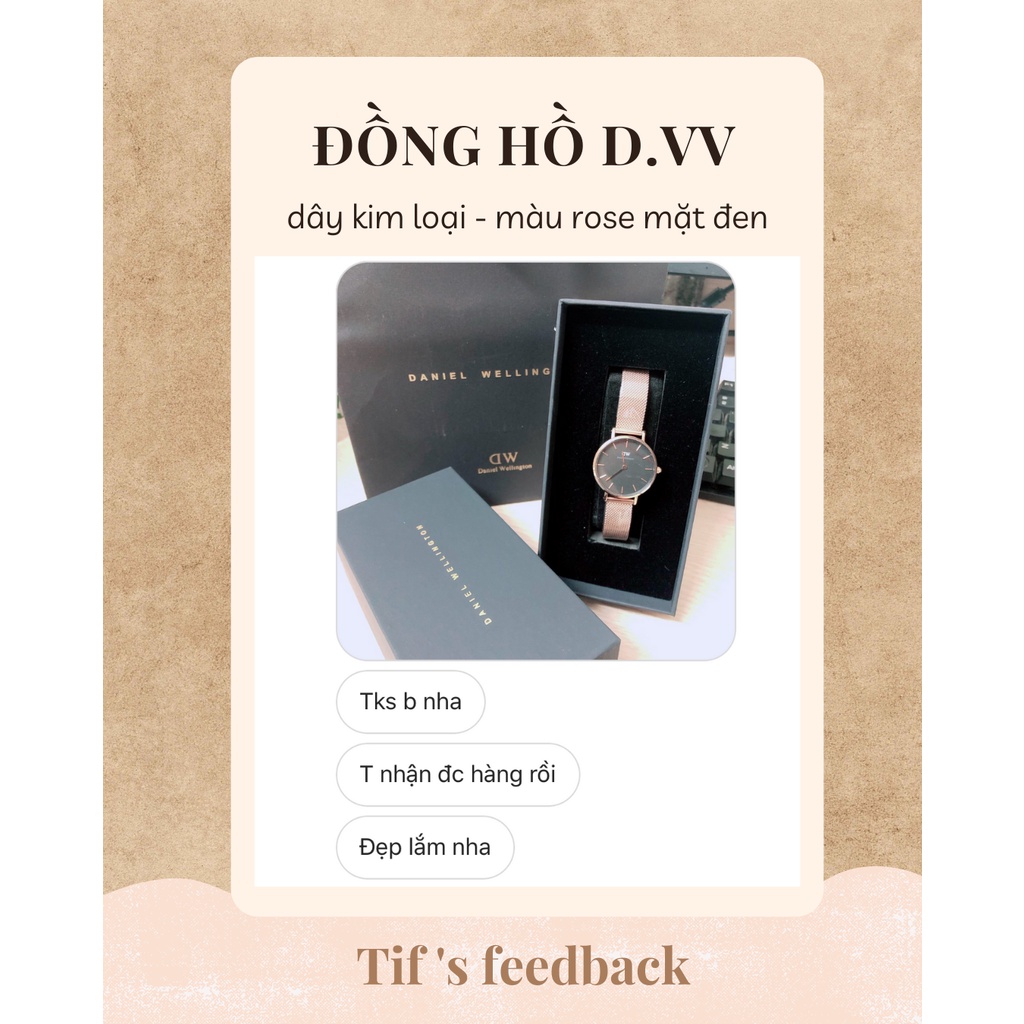 Đồng hồ nữ dây kim loại D.VV PETlTE rose mặt đen đồng hồ nữ đẹp cao cấp thon gọn Watchesbytif size 28mm & 32mm | BigBuy360 - bigbuy360.vn