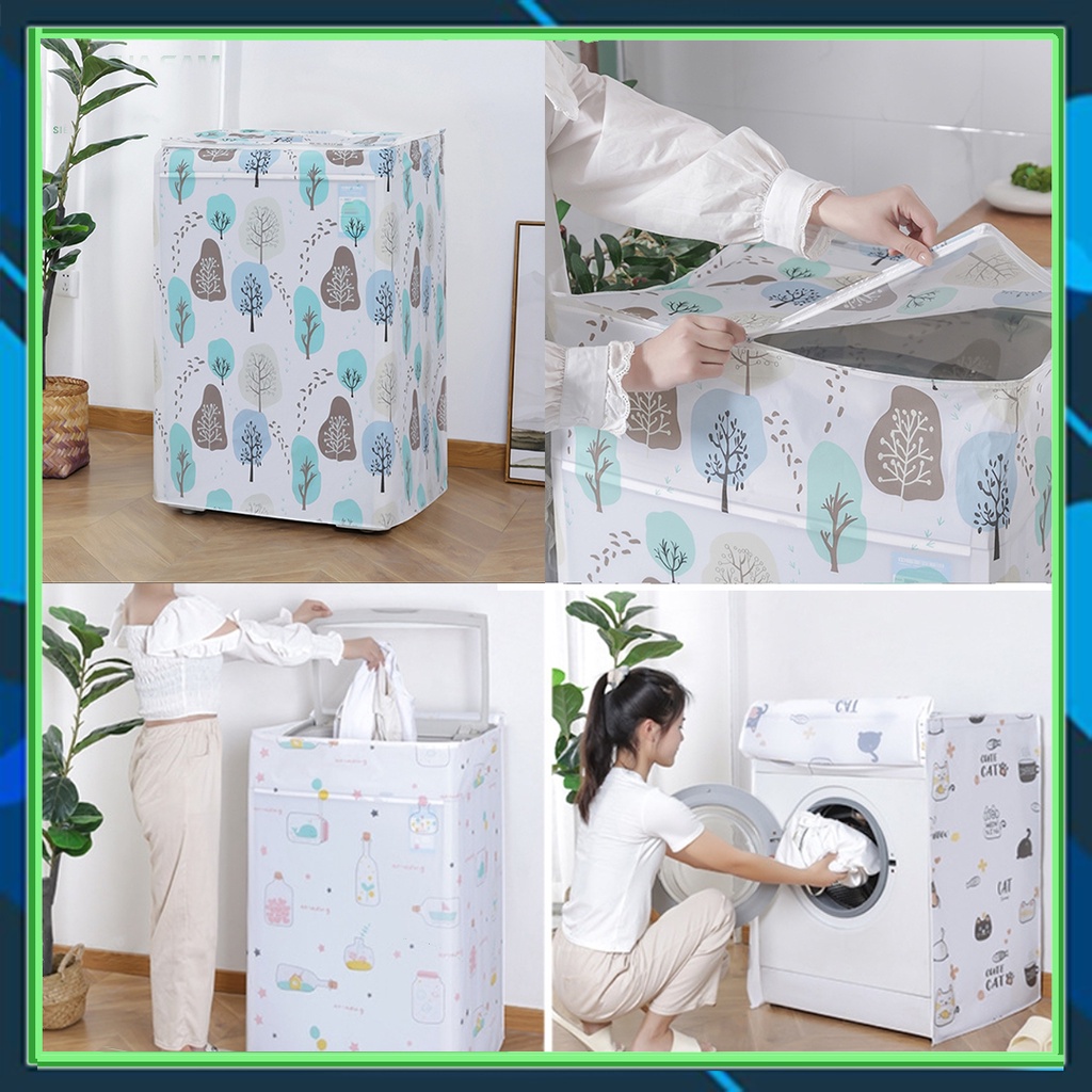 Bọc máy giặt vải dù,Tấm che phủ trùm máy giặt lồng cửa ngang trước trên đứng khăn túi áo máy giặt 7 9 10 kg chống nước