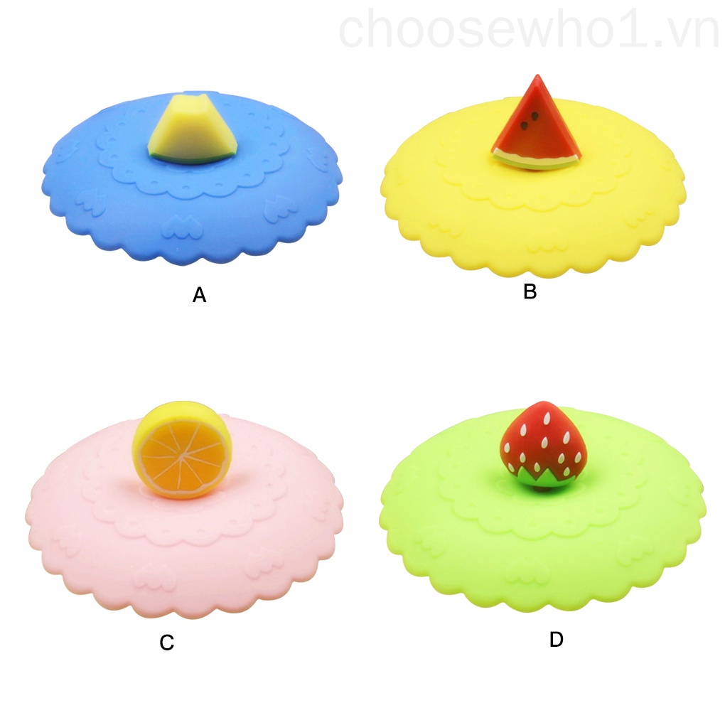 Nắp Đậy Cốc Nước Bằng Silicon Chống Bụi Chống Rò Rỉ Có Thể Tái Sử Dụng In Họa Tiết Hoạt Hình Dễ Thương Choosewho1